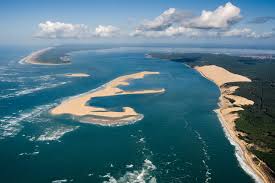 vue aerienne de la dune du pilat et de l'ile aux oiseaux